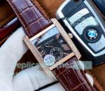 Swiss Replica Cartier Tanks Rose Gold Diamond Black Dial Watch_th.jpg